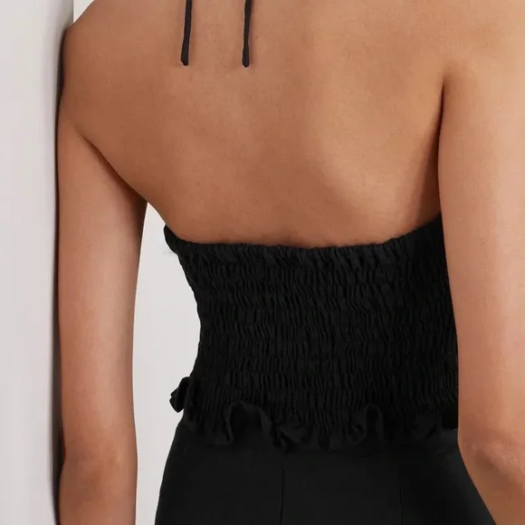 Faithfull the Brand Linen Black Halter Top - Picture 3 of 3